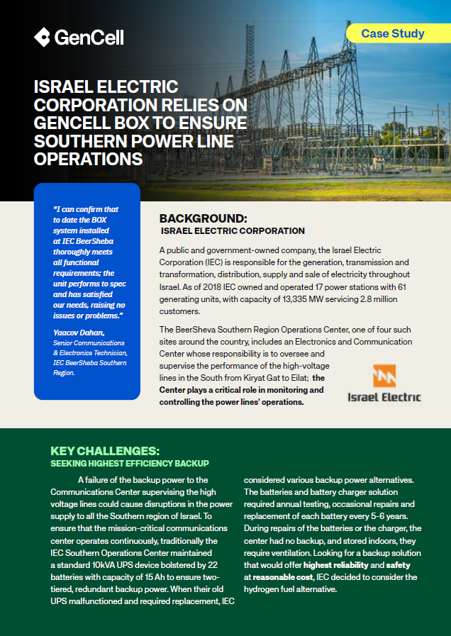 Israel Electric Corporation Auxiliary Power for Substations and Communications Case Study